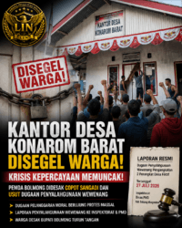 Kantor Desa Konarom Barat Disegel Warga, Krisis Kepercayaan Memuncak; Pemkab Bolmong Didesak Bertindak