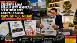 Kelebihan Bayar Belanja Sewa Kendaraan Sekretariat DPRD Kabupaten Sorong Capai Rp4,06 Miliar, Tindak Lanjut BPK Dipertanyakan