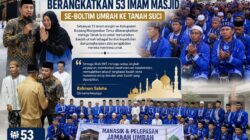Rahman Salehe Berangkatkan 53 Imam Masjid se-Boltim Umrah ke Tanah Suci.