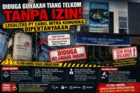 TIANG TELKOM DIDUGA “DIPAKAI” PT CAREL, LEGALITAS DIPERTANYAKAN — TELKOM DIMINTA TEGAS, IZIN BISA DITINJAU!.