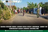 Babinsa Bersama Warga Lakukan Bersih-Bersih Lingkungan, Sambut HUT Kemerdekaan dengan Semangat Nasionalisme