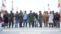 Dandim 0906/Kkr Tinjau Hasil Akhir Pembangunan Jembatan Beton Merah Putih Muara Jawa