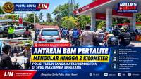 Antrean BBM Pertalite Mengular hingga 2 Kilometer di SPBU Massemba Enrekang, Polisi Turun Tangan Atasi Kemacetan
