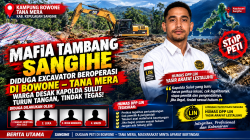 SANGIHE DARURAT PETI? EXCAVATOR DIDUGA BEROPERASI DI BOWONE–TANA MERA, HUMAS DPP LIN DESAK KAPOLDA SULUT TURUN TANGAN
