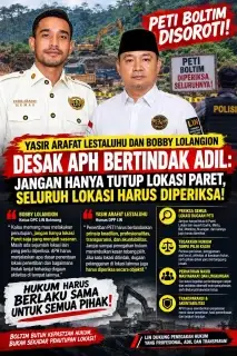 PETI BOLTIM DISOROTI! YASIR ARAFAT LESTALUHU DAN BOBBY LOLANGION DESAK APH BERTINDAK ADIL: JANGAN HANYA TUTUP LOKASI PARET, SELURUH LOKASI HARUS DIPERIKSA!