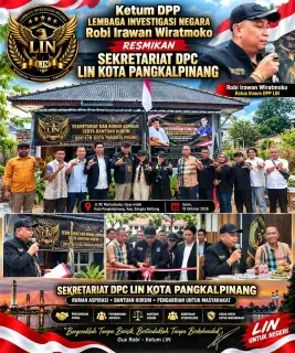 KETUM DPP LIN ROBI IRAWAN WIRATMOKO RESMIKAN SEKRETARIAT DPC PANGKALPINANG! TEGASKAN LIN HARUS HADIR DENGAN KERJA NYATA DAN KAWAL ASPIRASI RAKYAT