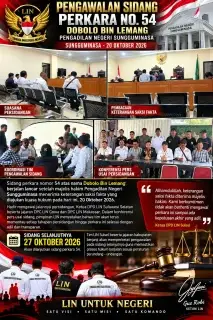KAWAL PERSIDANGAN PERKARA NOMOR 54, LIN SULSEL TEGASKAN KOMITMEN KAWAL PROSES HUKUM HINGGA PUTUSAN AKHIR