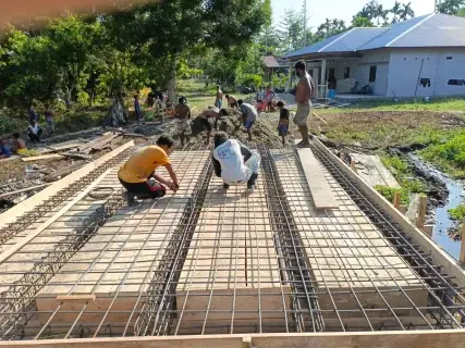 Progres Pembangunan Jembatan TMMD Ke-130 Capai Tahap Akhir Pembesian, Siap Memasuki Proses Pengecoran