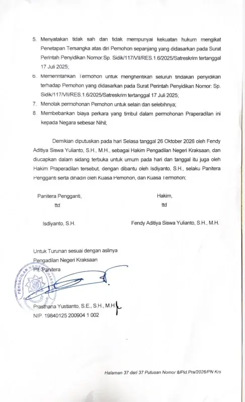 Praperadilan Kasus Suarni, Hakim Nyatakan Penyidikan Mr. C Tidak Sah