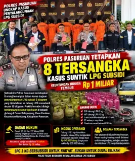 Polres Pasuruan Tetapkan 8 Tersangka Kasus Suntik LPG Subsidi, Keuntungan Diduga Tembus Rp 1 Miliar