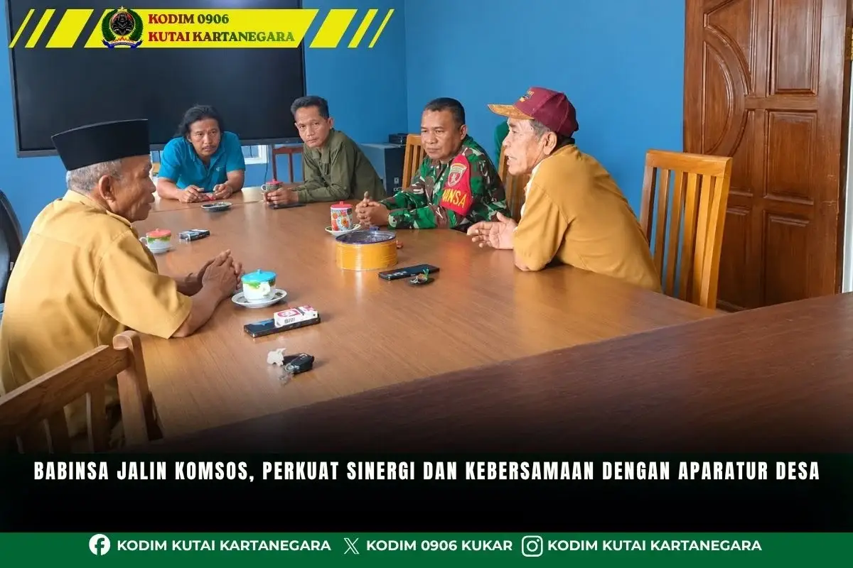 Babinsa Jalin Komsos, Perkuat Sinergi dan Kebersamaan dengan Aparatur Desa